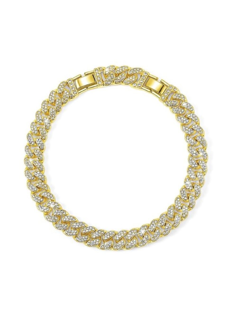 Cuban Link Ankle Bracelet Chunky Anklet Adjustable Rhinestone Bling Jewelry Wome
